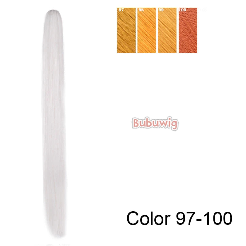 Bubuwig Synthetic Hair 30cm 60cm 90cm Single Ponytail Cosplay Wigs 100 Colors Pure Color Fashion Anime Ponytail Heat Resistant