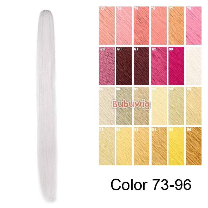 Bubuwig Synthetic Hair 30cm 60cm 90cm Single Ponytail Cosplay Wigs 100 Colors Pure Color Fashion Anime Ponytail Heat Resistant
