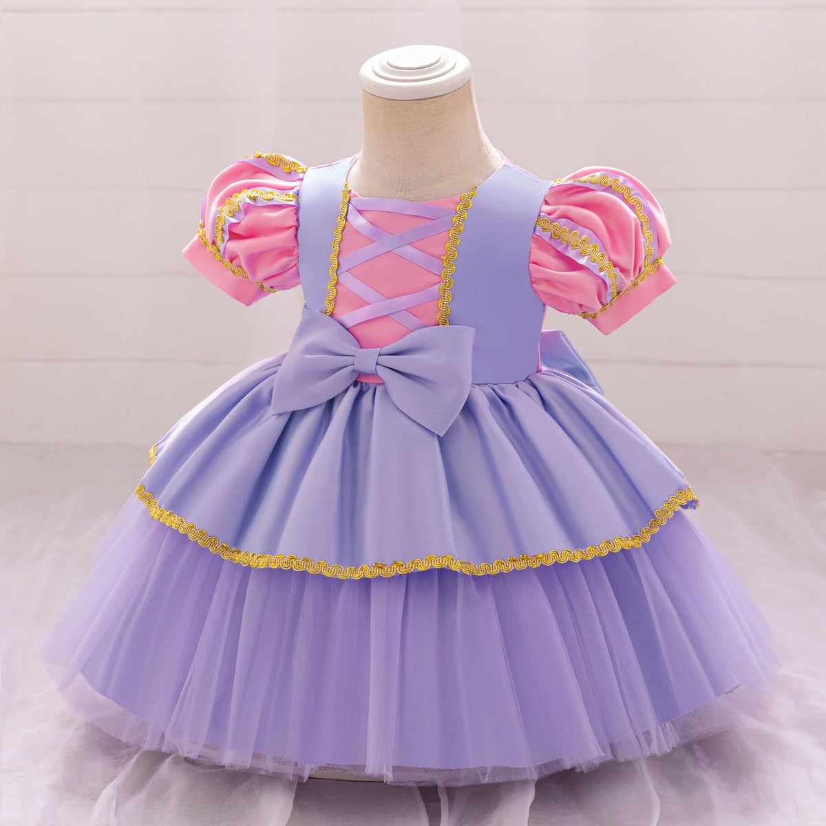 Sofia Rapunzel Princess Baby Dress for Girl Purple 1 Yrs Birthday Party Dresses Wedding Kids Clothing Carnival Halloween Costume