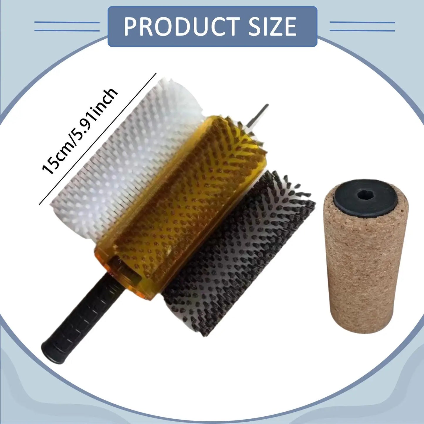 Snowboard Wax Brush Kit with Axle Handle Cover Roller Brush Nylon Brass Horsehair Professional Ski Wax Brushes Ski Wax Brush Kit