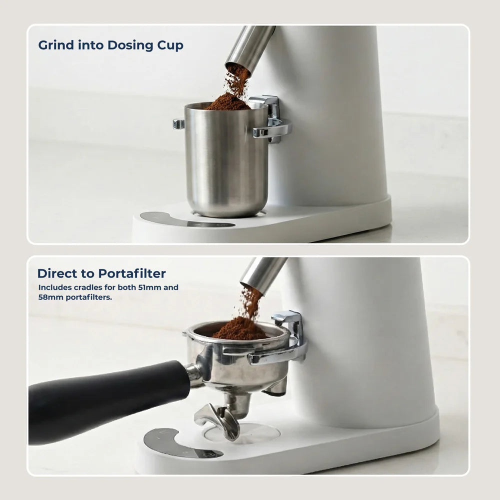 ROUNY Cordless Portable Rechargeable Coffee Grinder for Home & Travel, 60 Settings, 41mm Stainless Steel Burr, LED Touch