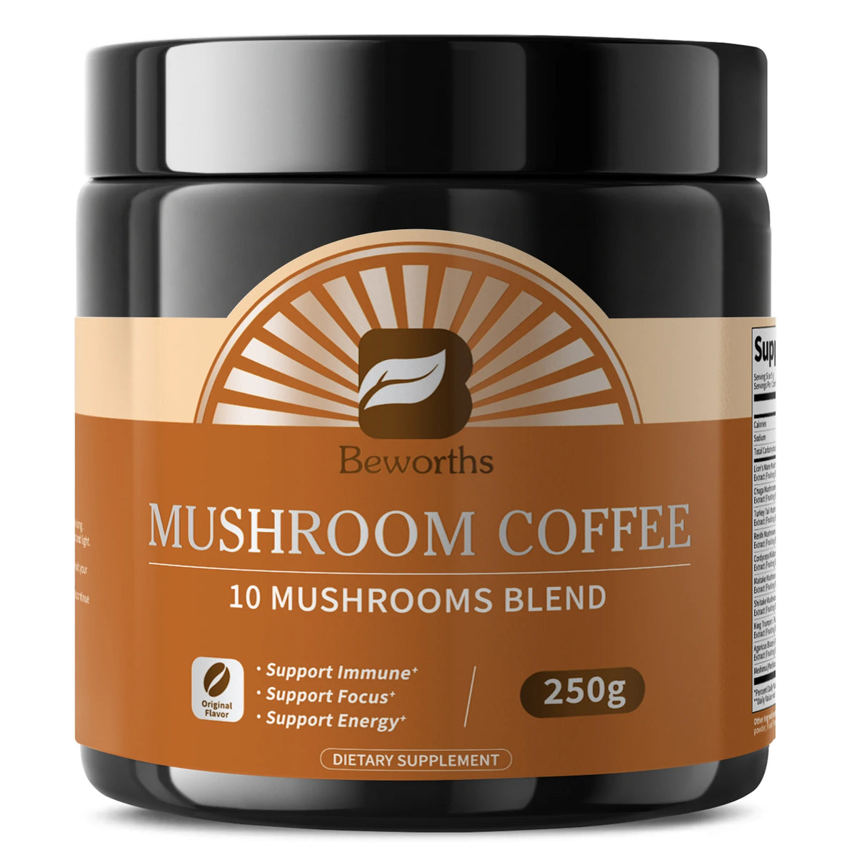 Organic Lion Mane Mushroom Coffee with Reishi, Cordyceps- Support Energy, Mental Clarity & Focus, Brain Booster