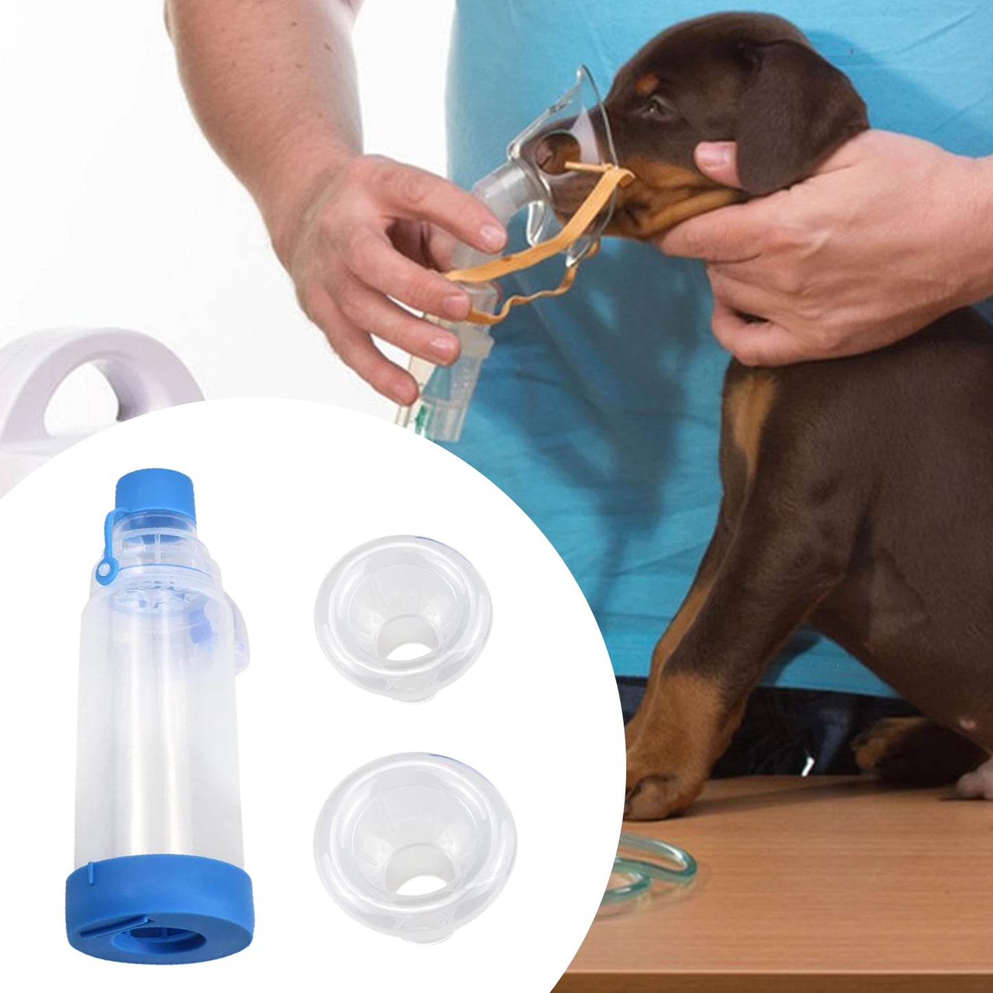 Pet Inhaler Spacer Chamber for Small Dog Pets Portable Travel Cats Use Nebulizador Inhaler Mask Animal Breathing Apparatus