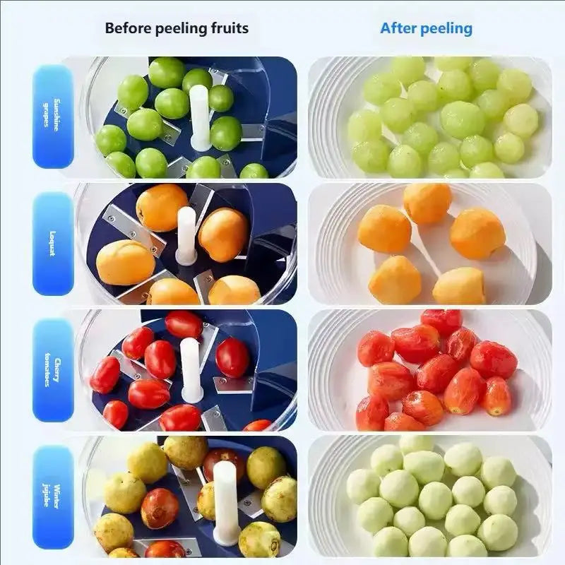 HOMEFISH Electric Automatic Fruit Peeler for Grape Cherry Tomato - Effortless Kitchen Smart Gadgets for Fruit Skin Removal