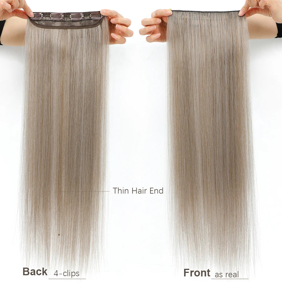 24Inches 200Grams M888 Ombre Blond 27/613 4Clips In Straight Hair Extensions Bio Heat Resistant Soft Nature Synthetic Hairpieces