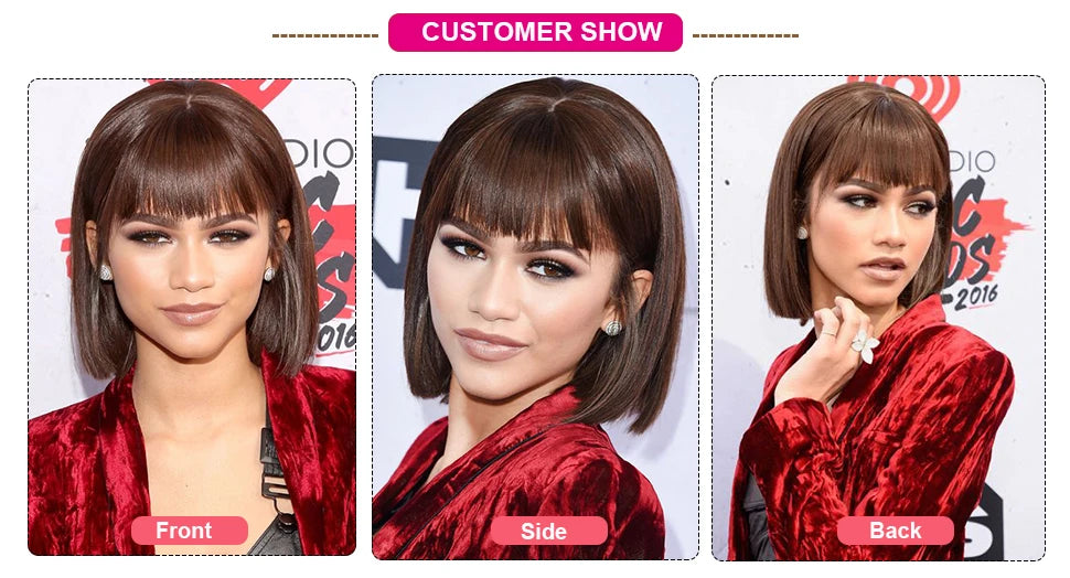 Glueless Highlight P1B/30 Short Bob 3x1 Lace Human Hair Wig Ready To Go Straight Bob With Bangs For Women Beginner Friendly