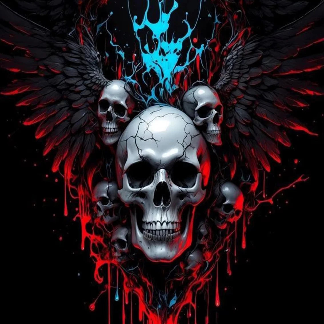 Wings Purple Sieve Skull Pattern Electric Scooter Anti-slip Sticker Sandpaper Skateboard Grip Tape Sheet 60*30cm