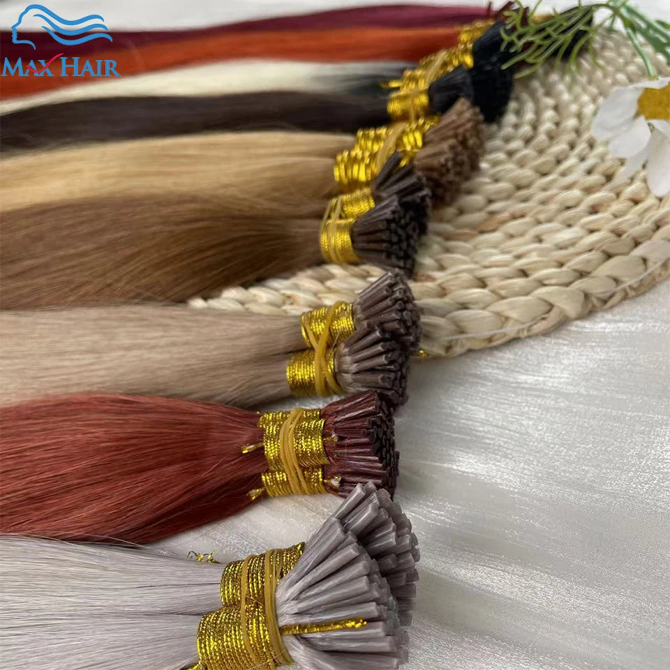 Human Hair i tip 100% human hair extensions Keratin Straight Brazilian Remy Human Hair Natural Capsule Hair Extension  30 inch