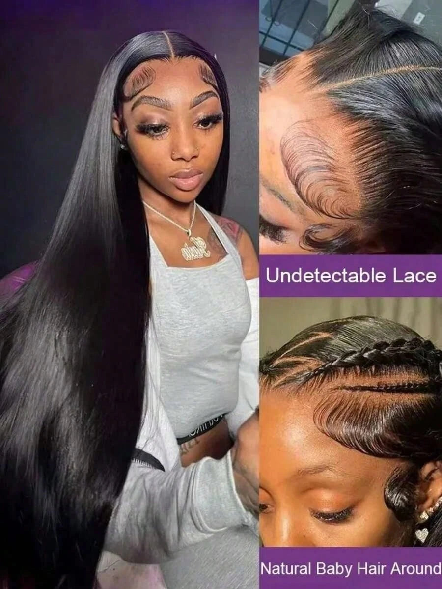 13x4 13x6 5x5 HD Transparent Lace Front Human Bling Hair Wigs For Women Pre Plucked Brazilian 36 30in Straight Lace Closure Wigs