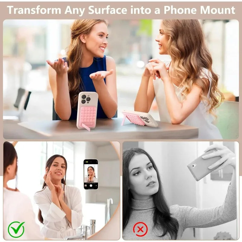 Silicone Suction Cup Phone Holder Waterproof Shower Mirror Wall Mount Sticky Foldable Stand for iPhone Android Accessories