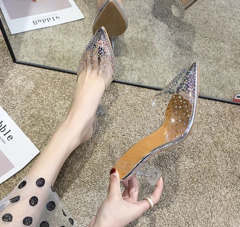 ZUZI Luxury Women Pumps 2022 Transparent High Heels Sexy Pointed Toe Slip-on Wedding Party Brand Fashion Shoes for Lady 34-41
