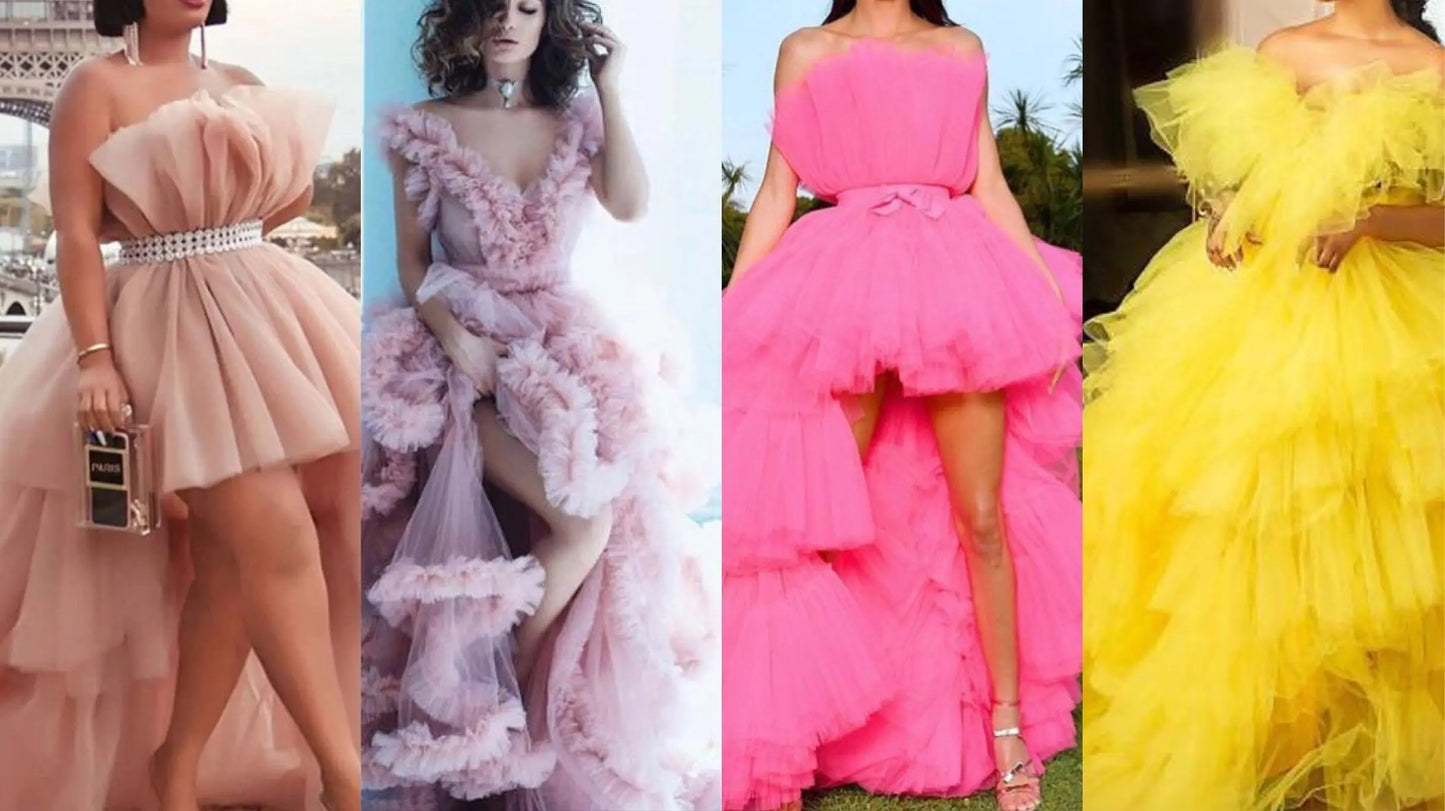 Hot Pink See Through Tulle Prom Dress Long Sleeves Mermaid Sheath Evening Gowns Women Formal Party Dress