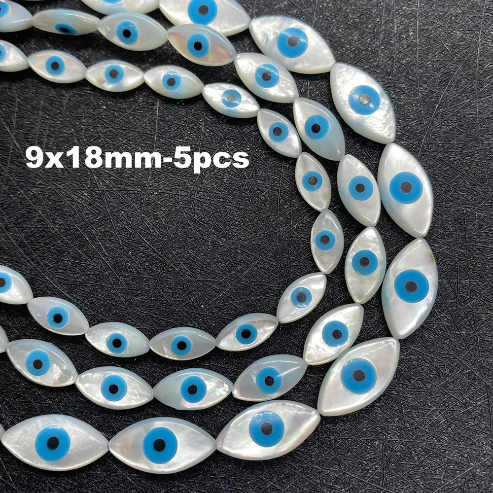 Natural Sea Shell Evil Eye Shell Beads Used for DIY Fashion Jewelry Making Necklace and Bracelet Accessories Size 5x10mm 6x12mm