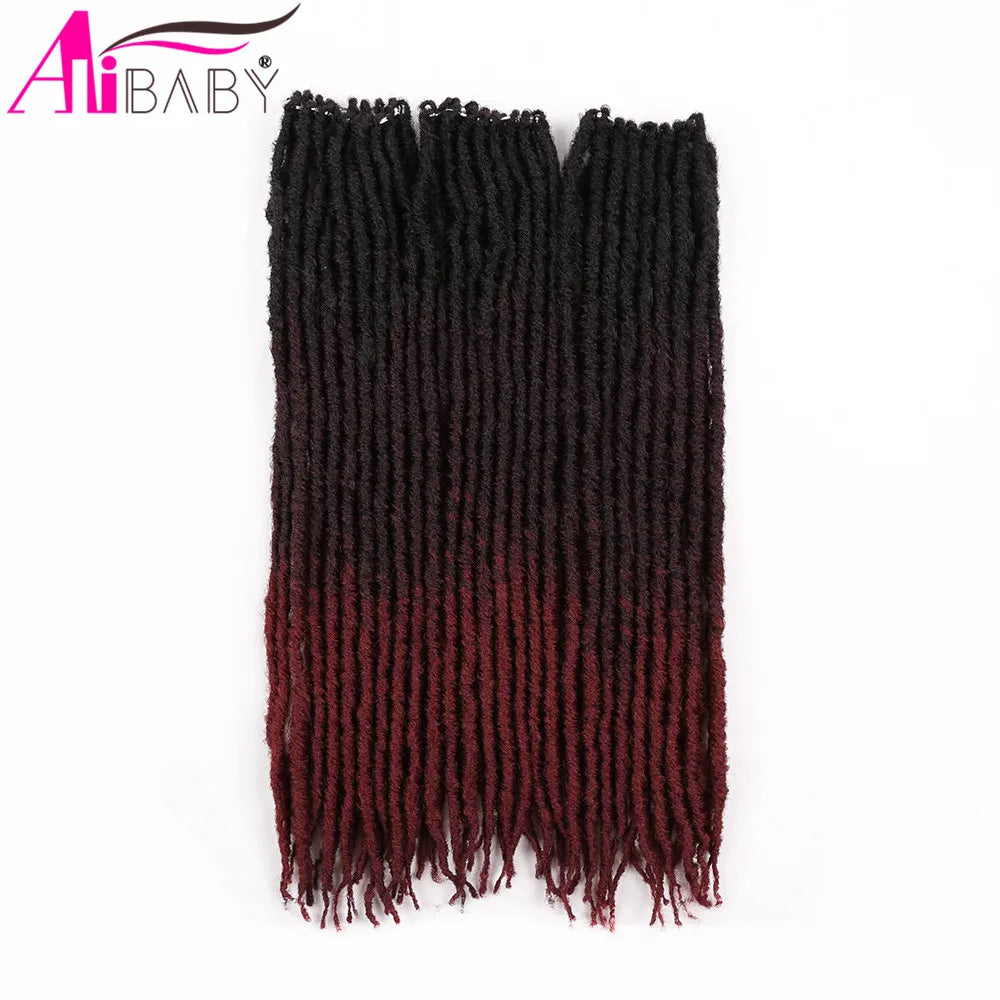 18Inch Faux Locs Crochet Hair Straight Gypsy locs Synthetic Crochet Braiding Hair 18 Stands/Pack Ombre Hair Extensions Alibaby