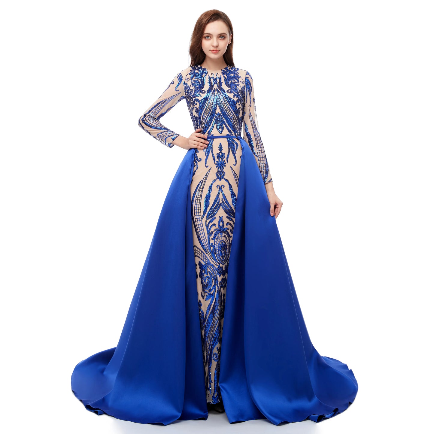 ZH003 Luxury Wedding Dress for Bridal Long Sleeve Sequin Bridal Gowns Wedding Dress Evening Dresses for Women