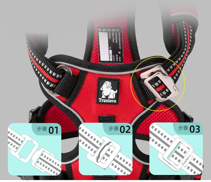 Truelove Dog Harness No Pull Vest Soft Adjustable Safety Harness For Dog Small Large Running Training French Bulldog Front Nylon