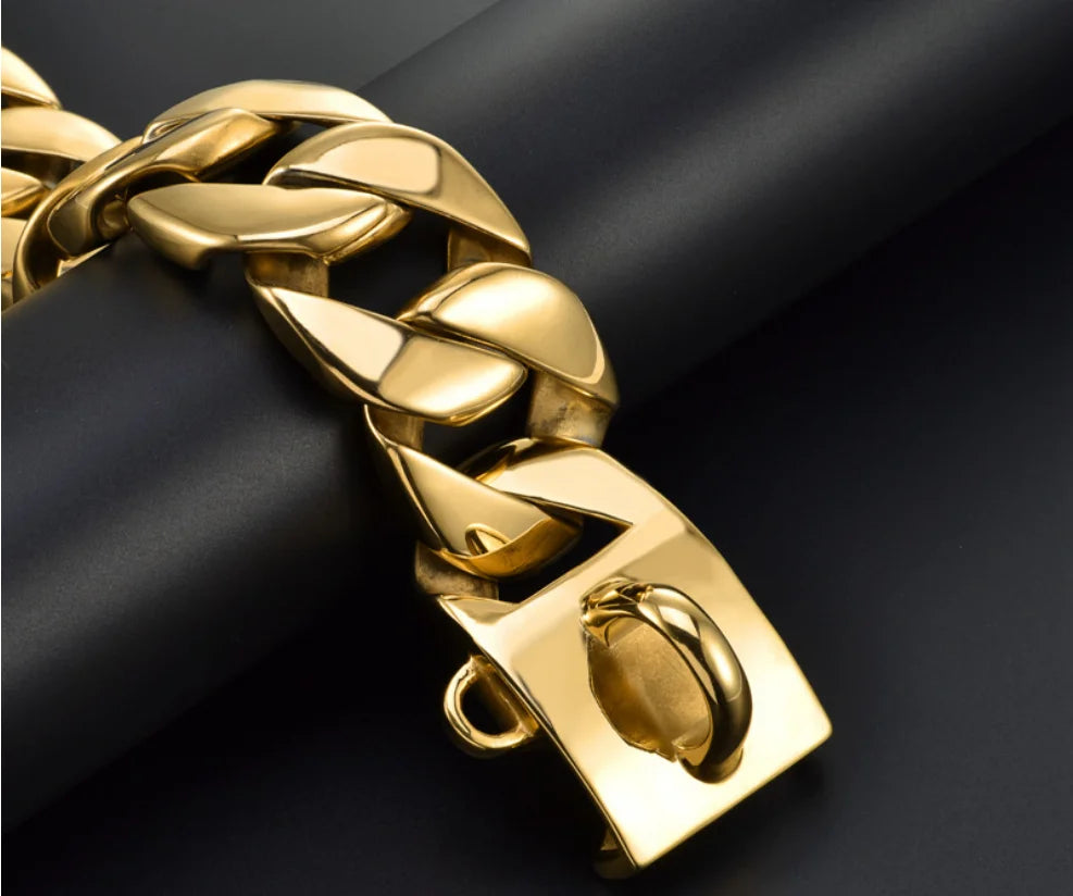 43mm Stainless Steel Large Dog Collar Bully Chain Dog Pet Collar Super Heavy Trainning High Polished Chain Rottweiler Pitbull