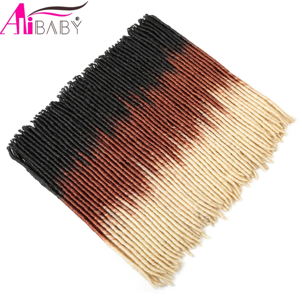 18Inch Faux Locs Crochet Hair Straight Gypsy locs Synthetic Crochet Braiding Hair 18 Stands/Pack Ombre Hair Extensions Alibaby