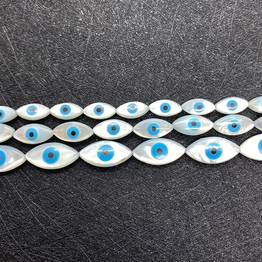 Natural Sea Shell Evil Eye Shell Beads Used for DIY Fashion Jewelry Making Necklace and Bracelet Accessories Size 5x10mm 6x12mm