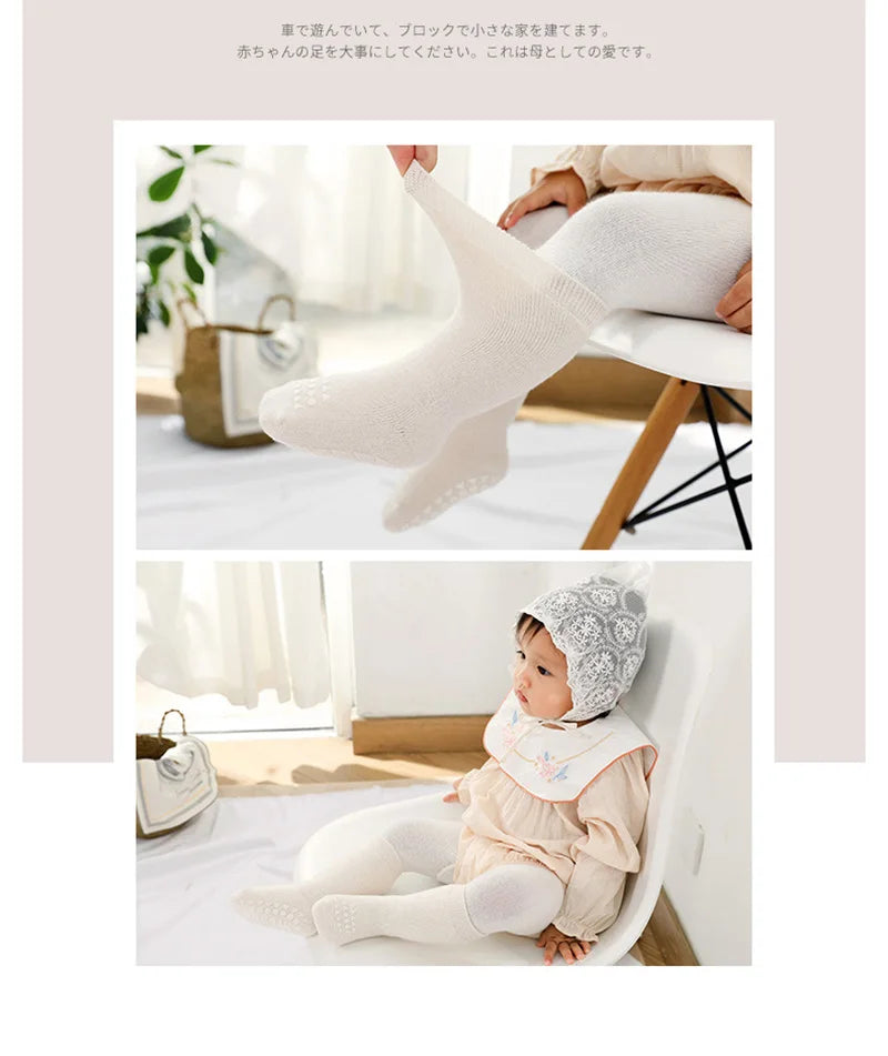 Thickened Kids Socks Baby Floor Socks Boys Girls Pure Color Cotton Warm Non-Slip Newborn Cotton Socks Autumn Winter