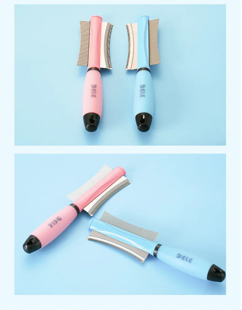 Pet Hair Comb for Cat Dog Hair Remover Double-sided Easy Deshedding Brush for Cat Grooming Tool for Long Small Hair Dog