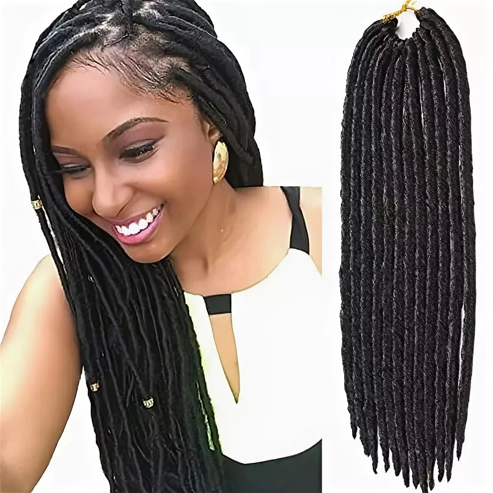 18Inch Faux Locs Crochet Hair Straight Gypsy locs Synthetic Crochet Braiding Hair 18 Stands/Pack Ombre Hair Extensions Alibaby
