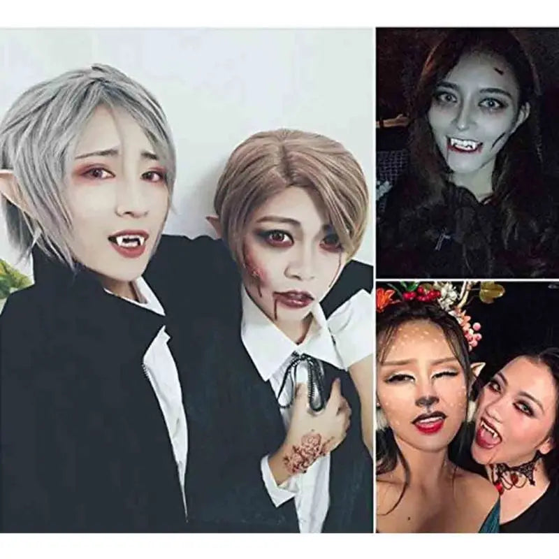 Adult Kids Halloween Party Costume Horrific Dress Vampire False Teeth Fangs Dentures Cosplay Photo Props Favors DIY Decorations