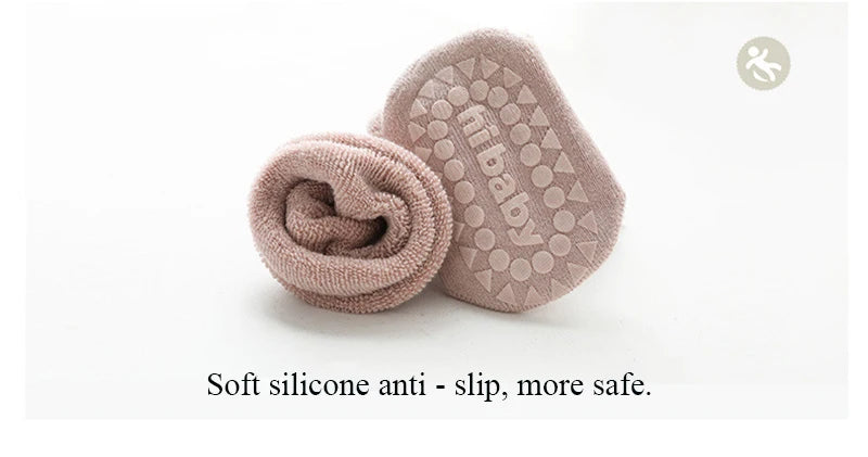 Thickened Kids Socks Baby Floor Socks Boys Girls Pure Color Cotton Warm Non-Slip Newborn Cotton Socks Autumn Winter