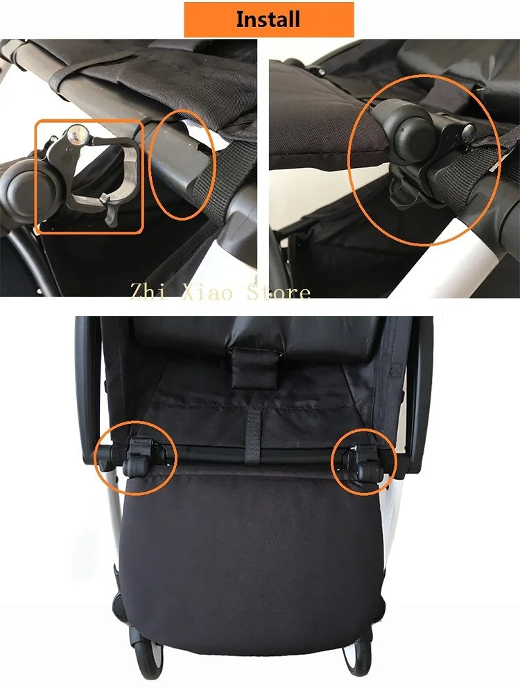 MomTan® Baby Stroller Accessories Armrest PU Leather Bumper Bar Handrail Extend Footboard Compatible with Babyzen YOYO 2  YOYO 3