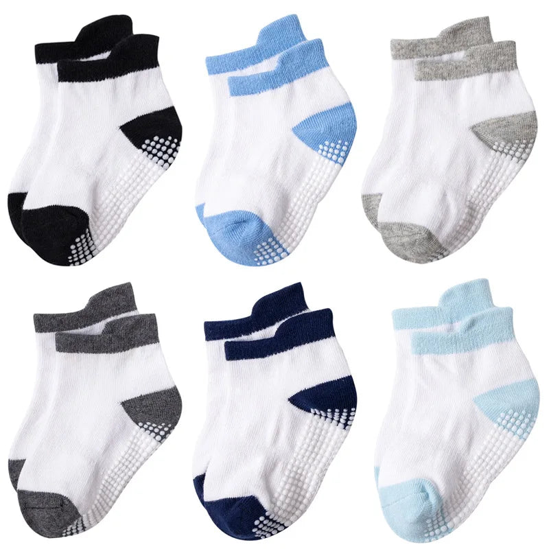 12 Pairs/lot Baby Socks Set Casual Toddler Boy Girl Clothes Accessories 0 To 5 Yrs Kid Short Sock Non Slip Breathable Bebe Stuff