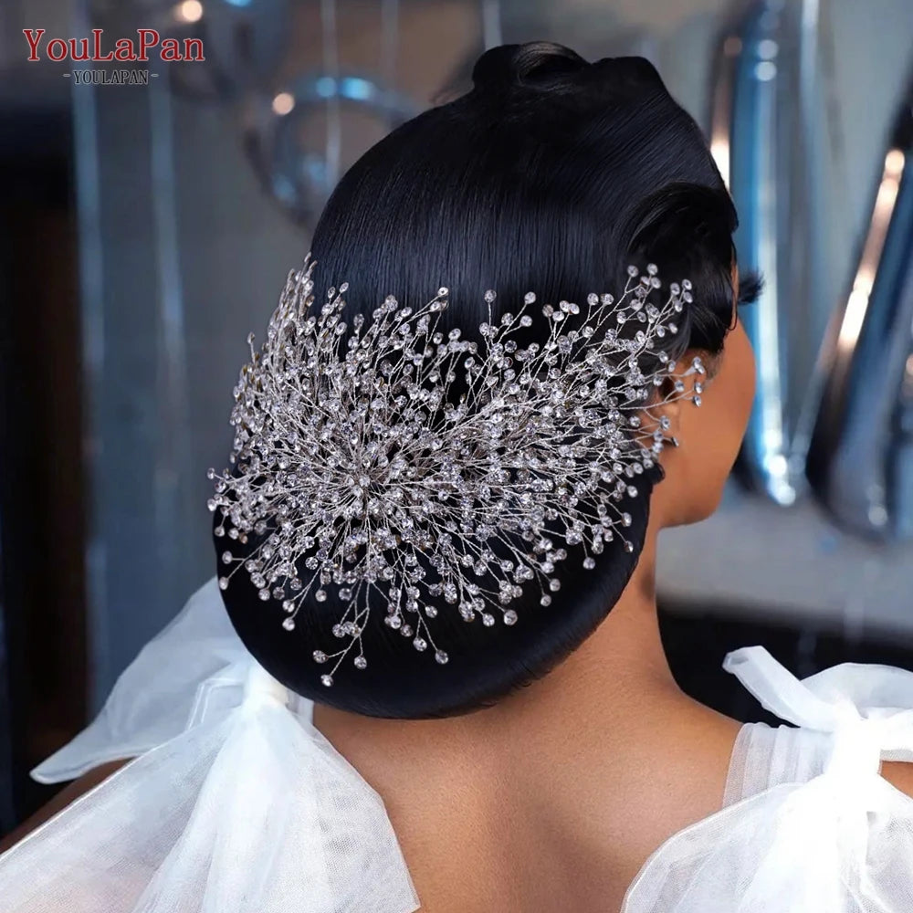 YouLaPan Bridal Hair Accessories Wedding Headband Rhinestone Headdress Bride Tiara Prom Wedding Hair Jewelry Queen Crown HP431