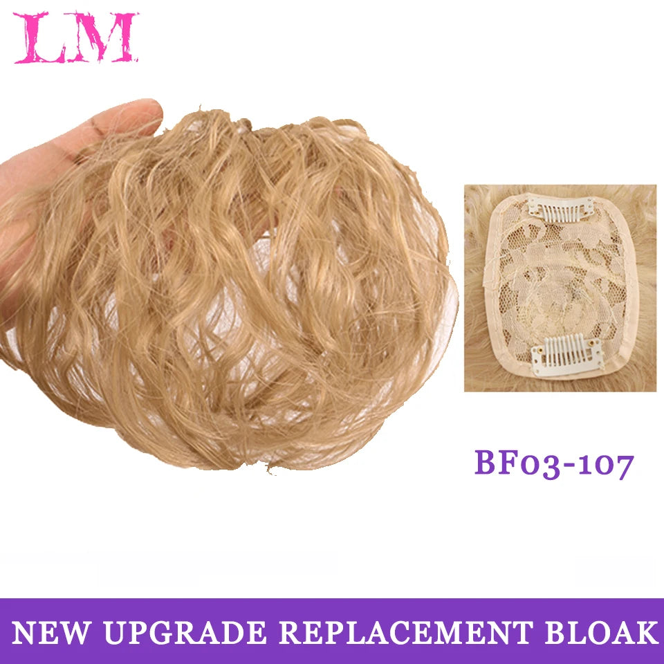 LM Hair Bangs for Mens Clips in Real Hair Bang Cover High Forehead 100% Human Hair Bangs Fringe Extension for Volume