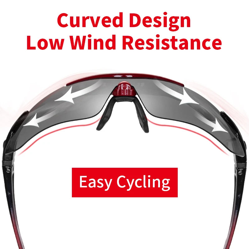 ROCKBROS Cycling Polarized glasses Bike Sunglasses Outdoor Sports Sunglasses MTB PC Goggles Eyewear 5/3 Lens Bicycle Accessory