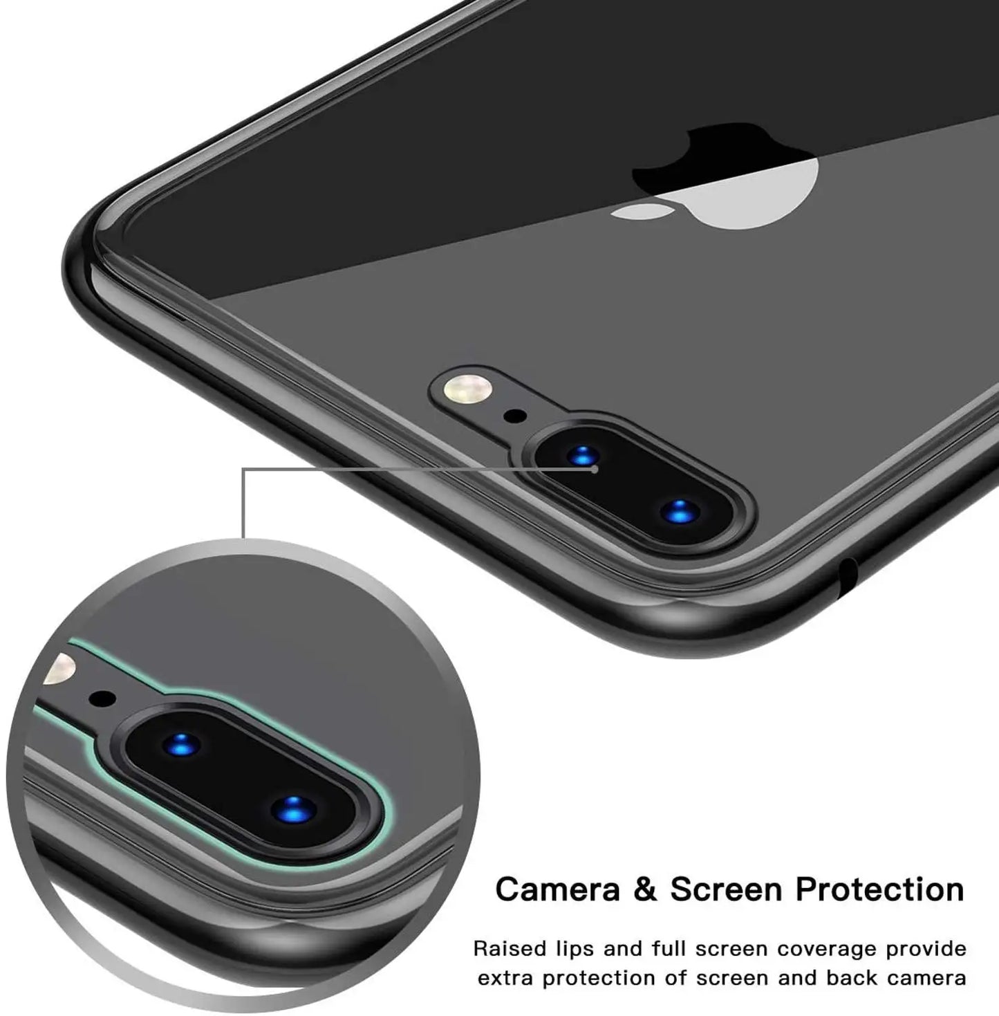 Magnetic Adsorption Case Metal Frame Tempered Glass Back with Built-in Magnet Cover For iPhone 7/8 Plus/iPhone SE 2020 2022