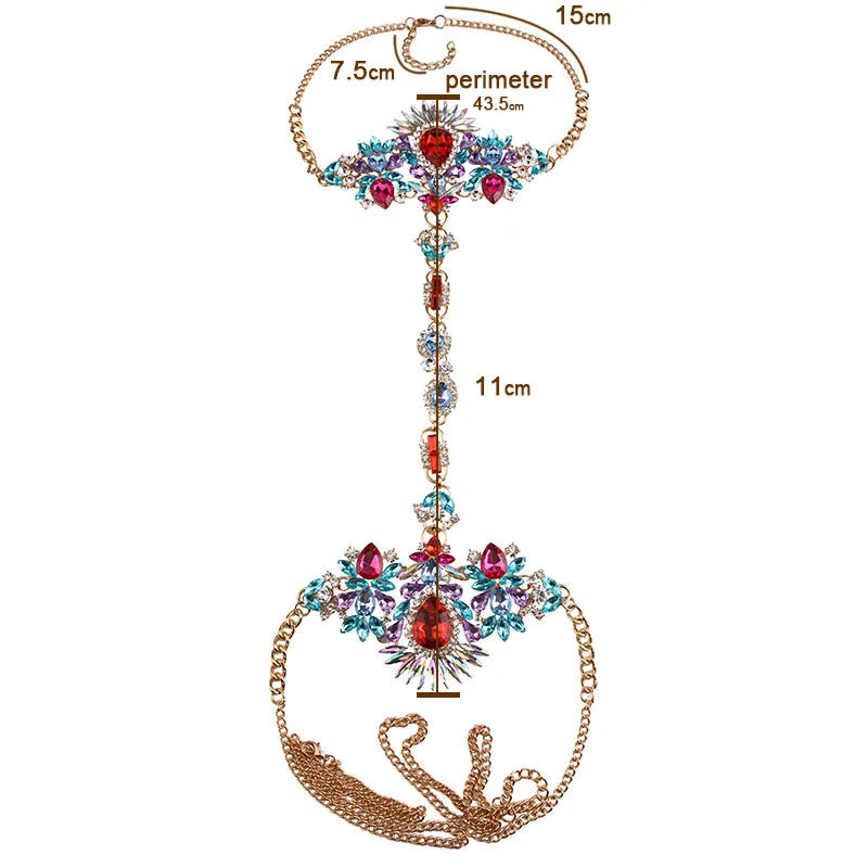 2025 Luxury Women Belly Waist Necklace Body Jewelry Crystal Rhinestone Flower Summer Lady Sexy Bikini Beach Wedding Jewelry Gift