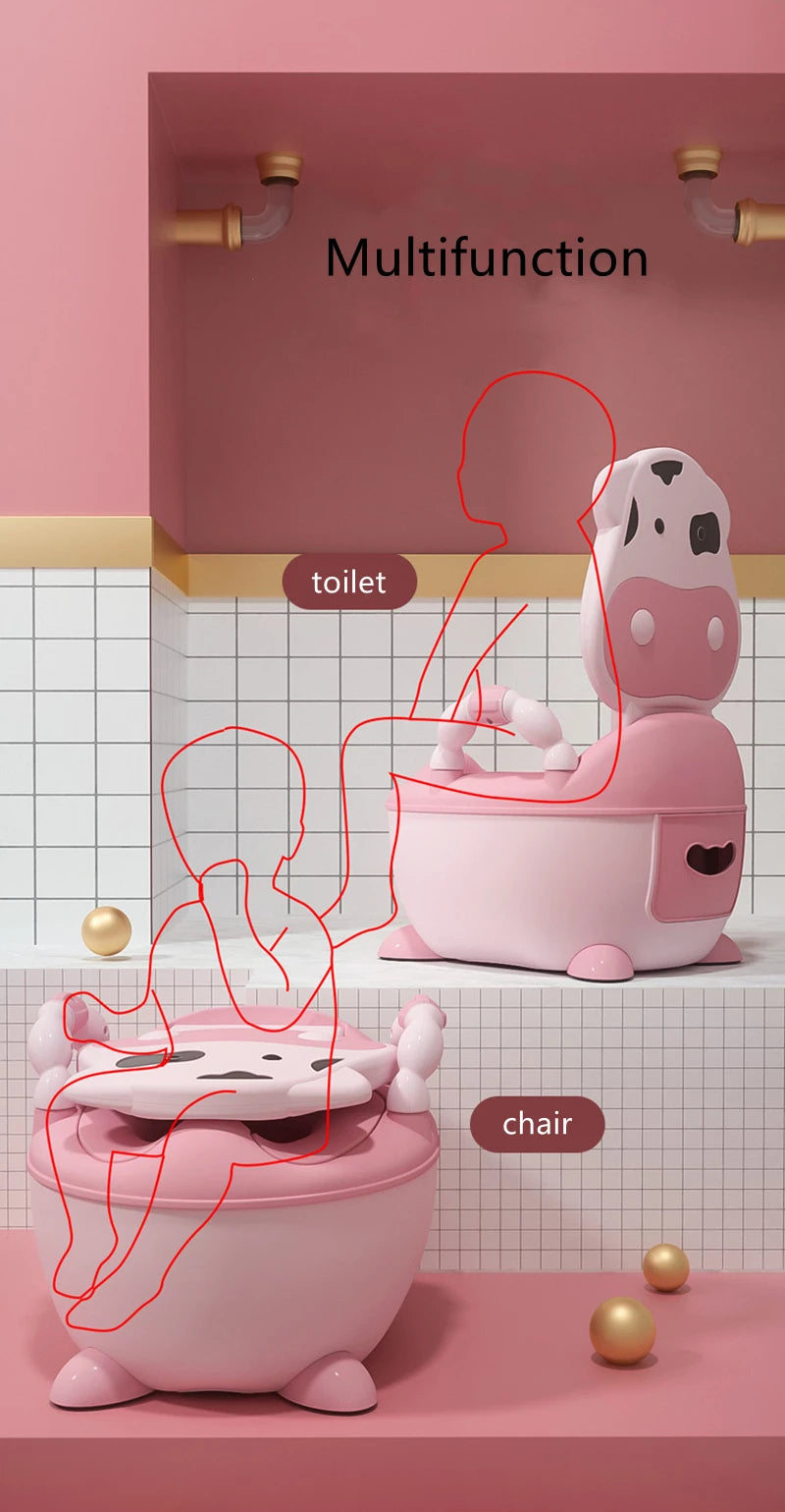 1-6 Years Old Children's Pot Cute Baby Toilet Seat Easy to Clean Baby Potty Portable Stool Boys And Girls Safe Trainer Seat WC