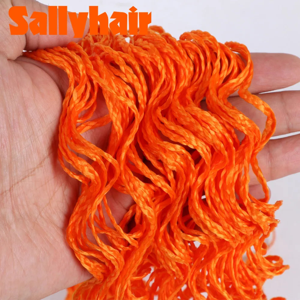 Sallyhair Synthetic Braids Thin Box Braids Crochet Braiding Hair Colorful Zizi Braids Extensions Grey Pink Black Brown Hair