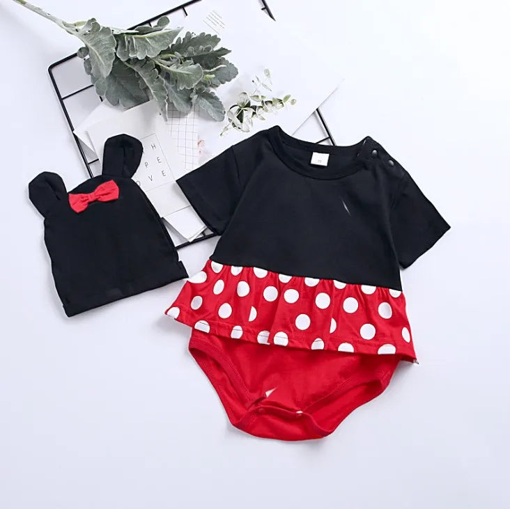 Summer Cartoon Baby Jumpsuits /Baby Cosplay Romper with Hat 3199