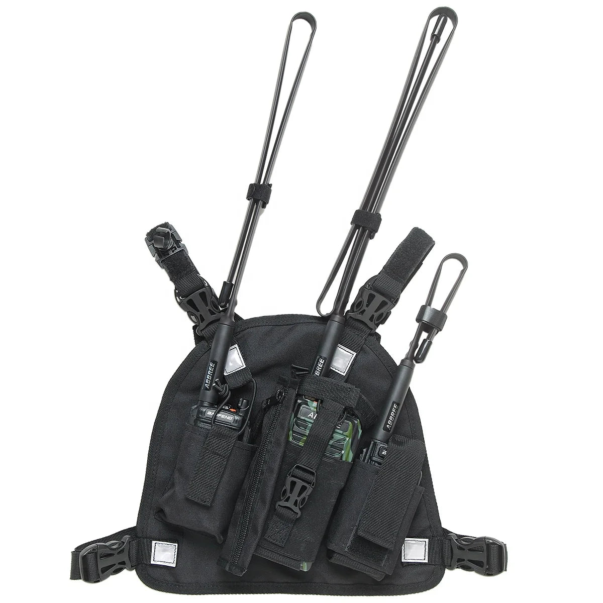 ABBREE Harness Chest Front Pack Pouch Holster Carry Bag For Baofeng UV-5R UV-82 UV-9R Plus BF-888S TYT Motorola Walkie Talkie