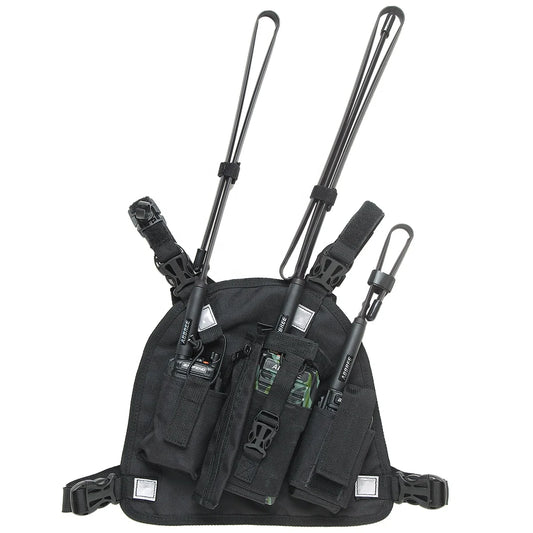 ABBREE Harness Chest Front Pack Pouch Holster Carry Bag For Baofeng UV-5R UV-82 UV-9R Plus BF-888S TYT Motorola Walkie Talkie
