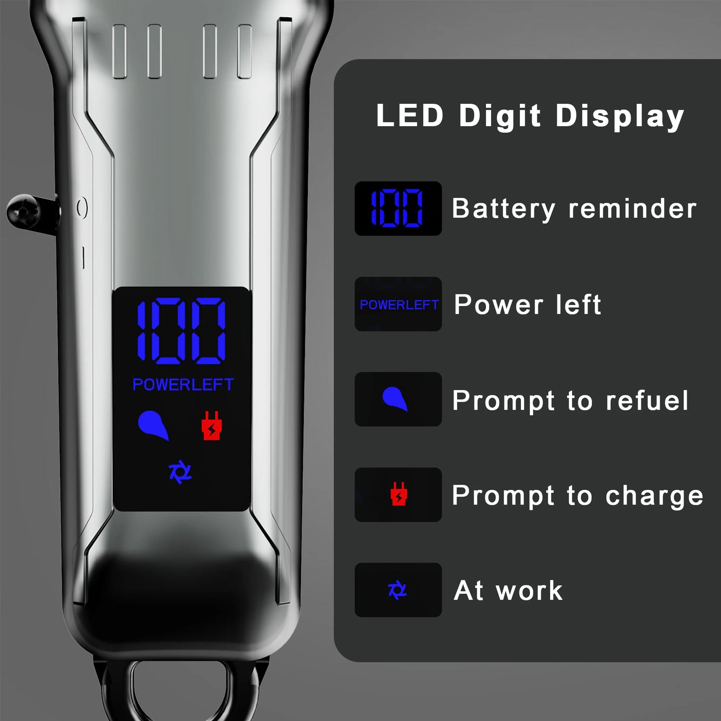 HATTEKER Professional Electric Hair Clipper for Man USB Cordless Hair Trimmer Barber Machine with Hairdressing Set
