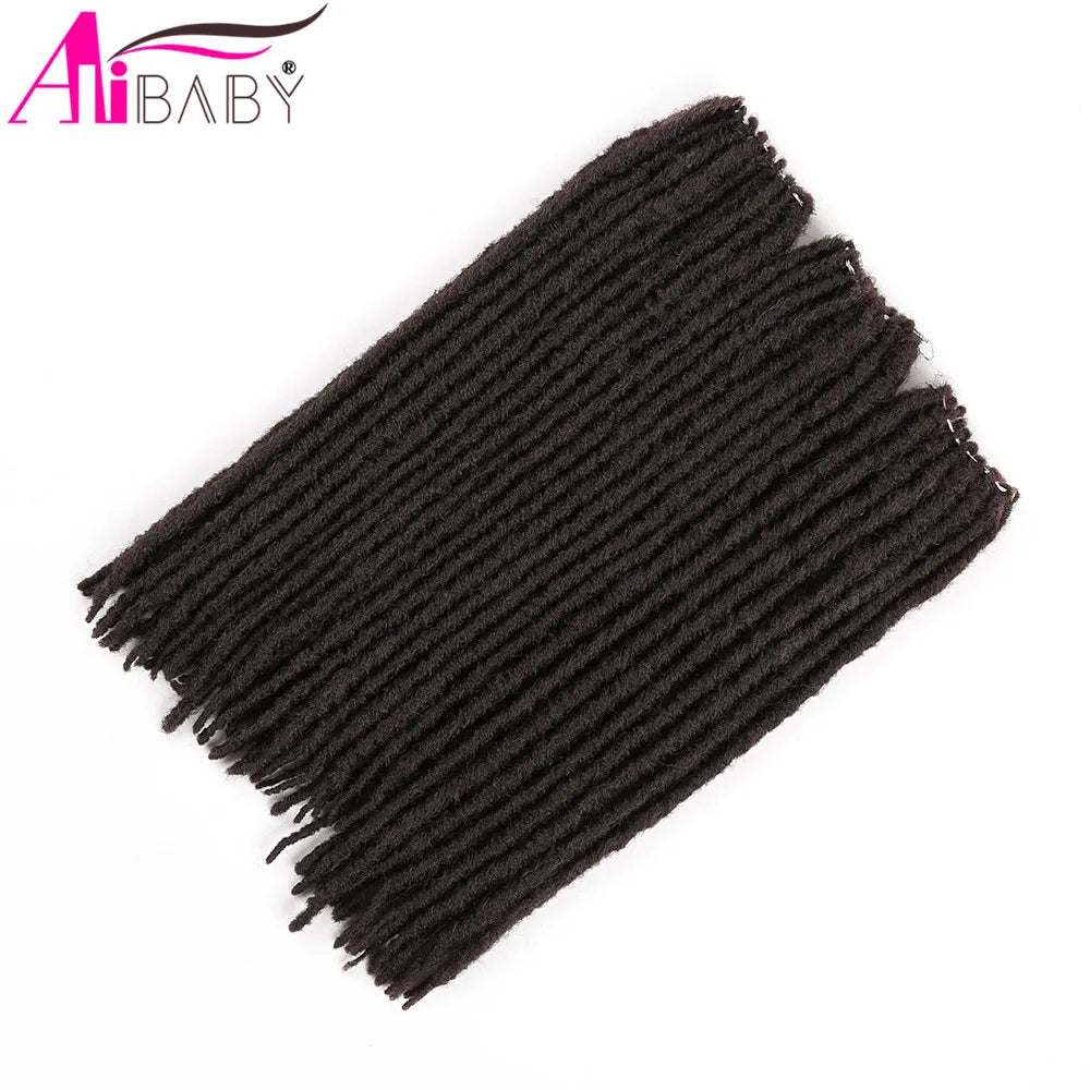 18Inch Faux Locs Crochet Hair Straight Gypsy locs Synthetic Crochet Braiding Hair 18 Stands/Pack Ombre Hair Extensions Alibaby