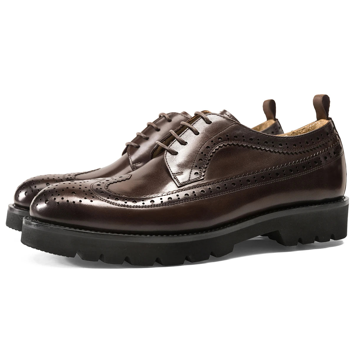 British Style Vintage Carved Business Genuine Leather Handmade Lace up Wedding Breathable  Dress Shoes for Men