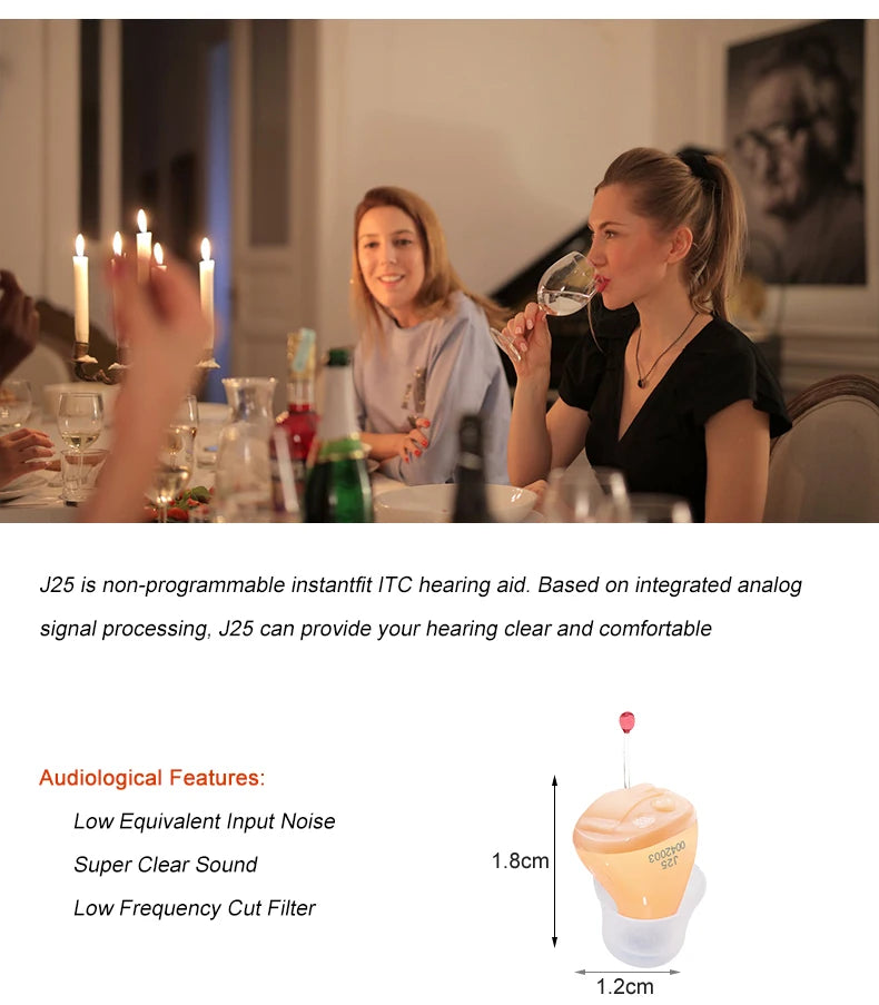 Hearing Aid Audifonos Ear Sound Amplifier J25 Super MINI Hearing Aids for Elderly/Deaf Hearing Amplifier