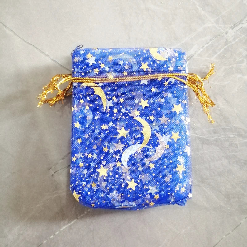 500pcs Star Moon Organza Gift Bags Small Bag for Jewelry Pouch Mini Sachet Drawstring Storage Bag Jewelry Packaging Display Bags