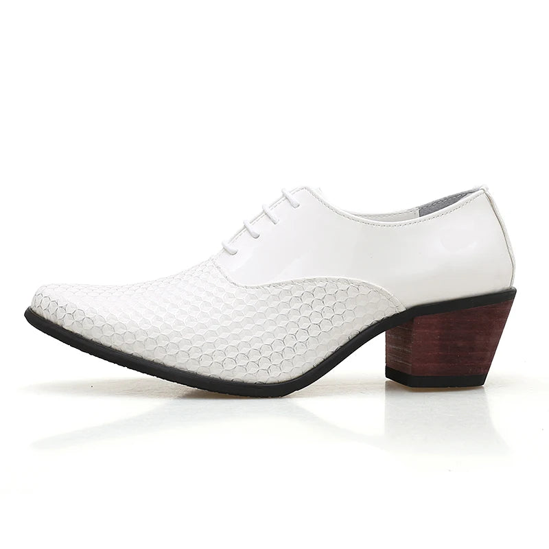 Man Dress High Heel Shoes Handmade Italian Style Party Wedding Men Shoes High Quality Leather Business Formal Elevator Shoes Men