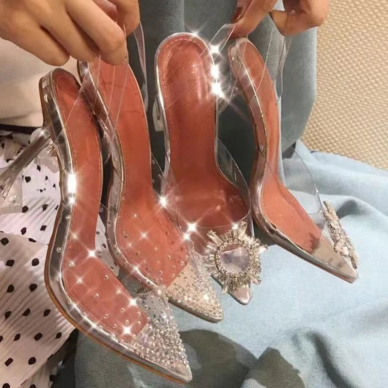 ZUZI Luxury Women Pumps 2022 Transparent High Heels Sexy Pointed Toe Slip-on Wedding Party Brand Fashion Shoes for Lady 34-41