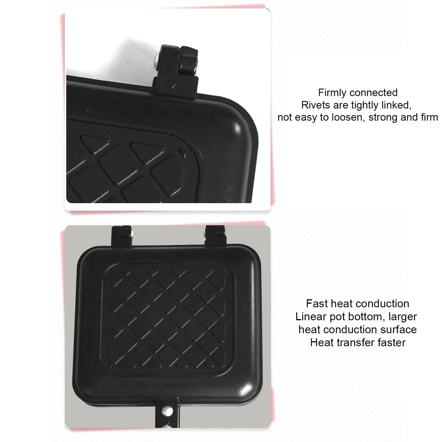 Gas Non-Stick Sandwich Maker Iron Bread Toast Breakfast Machine Waffle Pancake Baking Barbecue Oven Mold Mould Grill Frying Pan