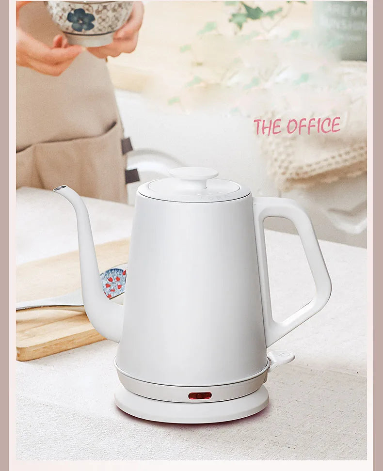 220V Electric Kettle Household Gooseneck TeaPot 1.0L Water Boiler Hand Brewing Coffee Pot Tea Maker 304 Stainless Steel Liner