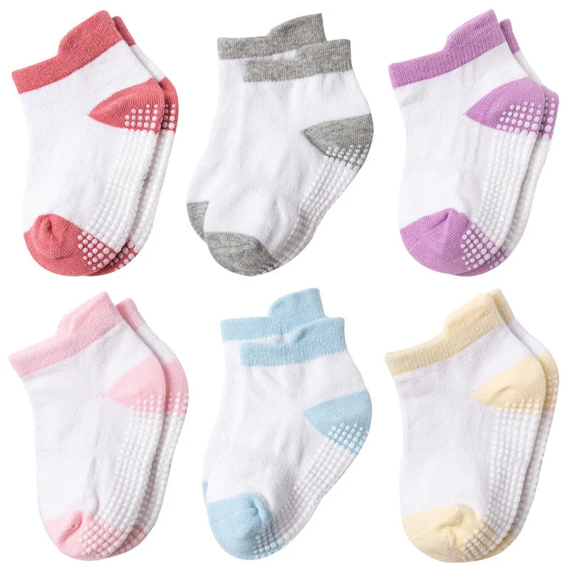 12 Pairs/lot Baby Socks Set Casual Toddler Boy Girl Clothes Accessories 0 To 5 Yrs Kid Short Sock Non Slip Breathable Bebe Stuff